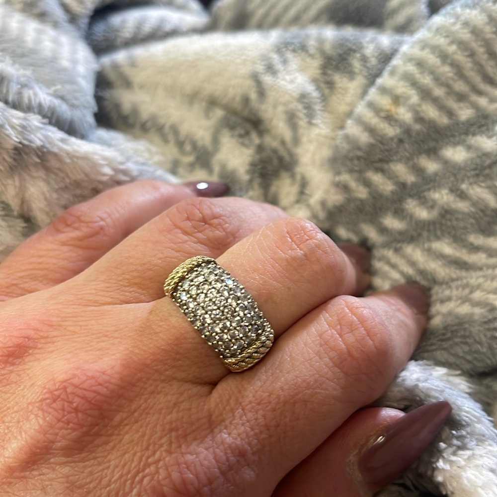 Judith Ripka Gold and Silver Sparkle Ring